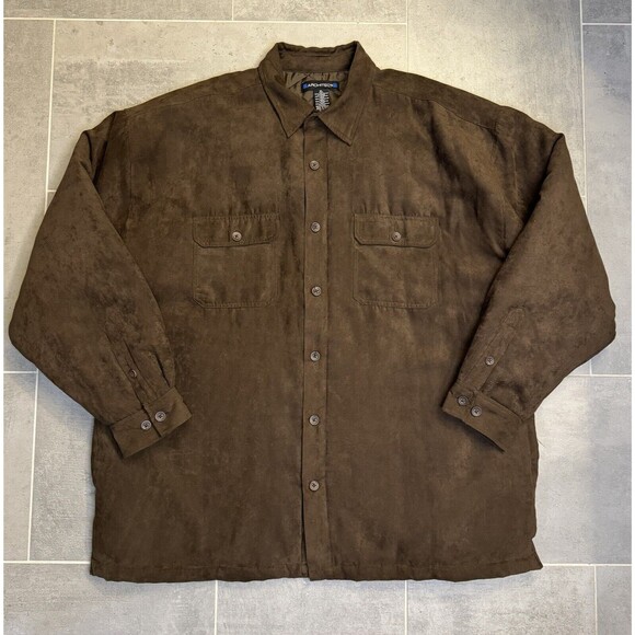 Architect Brown Microfiber Shirt Jacket Quilted Insulated Men's XL - EUC - Picture 1 of 9